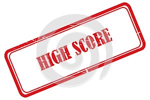 high score stamp on white