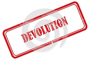 devolution stamp on white photo