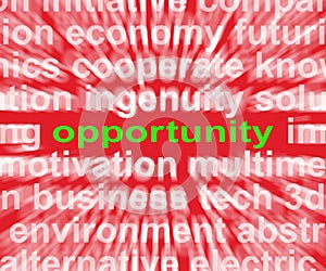 Opportunity Word Shows Good Chance Or Favourable Circumstances photo