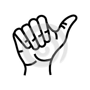 opposable thumb human evolution line icon  illustration