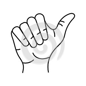 opposable thumb human evolution line icon  illustration