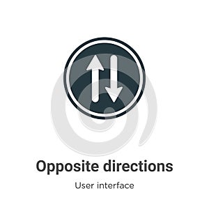 Opposite directions vector icon on white background. Flat vector opposite directions icon symbol sign from modern user interface