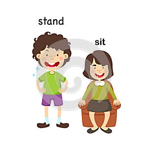 Opposite stand and sit