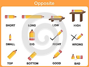 Opposite word for preschool - Worksheet for education