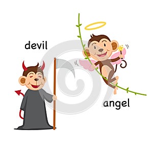 Opposite words devil and angel vector