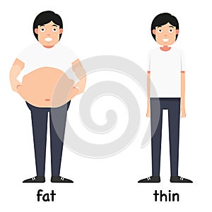 Opposite words fat and thin