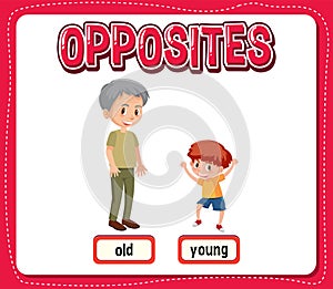 Opposite words for old and young