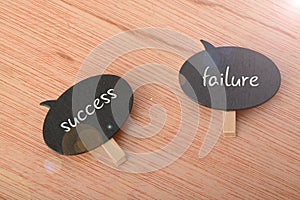 the opposite words are success and failure