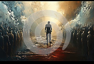 Opposition, Duality, Conflict Resolution, Yin and Yang, Complementary Opposites. Shows a glowing light facing a shadowy