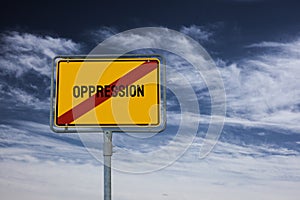 Oppression - BLACK LIVES MATTER - Image, Illustration with words related to the topic BLACK LIVES MATTER