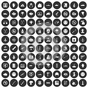 100 oppression icons set black circle