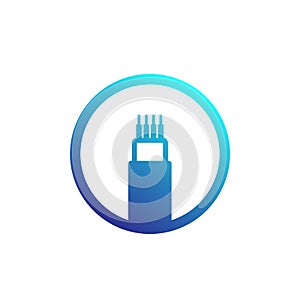 Optic cable, bandwidth vector icon