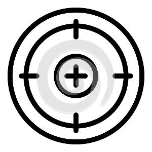 Optic crosshair sight icon, outline style