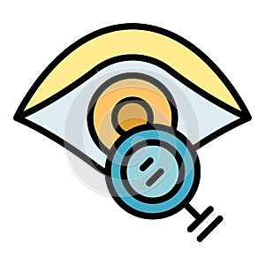 Optic eye icon vector flat