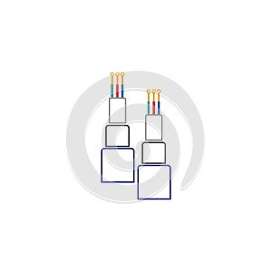 optic fiber cable vector icon illustration design template