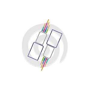 optic fiber cable vector icon illustration design template