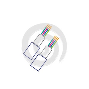 optic fiber cable vector icon illustration design template