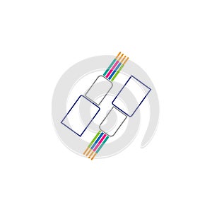 optic fiber cable vector icon illustration design template