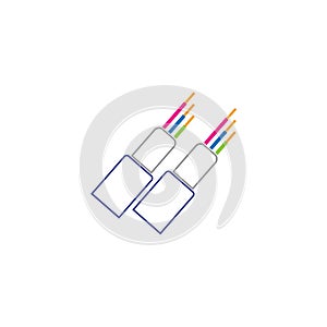 optic fiber cable vector icon illustration design template