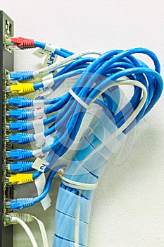 Optic fiber cables connected to data center, Has cable, fiber op