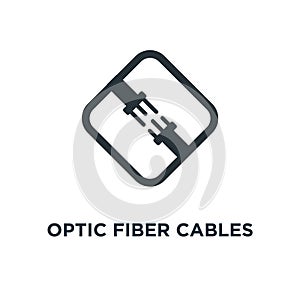 optic fiber cables linear icon. optic fiber cables linear concep
