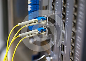 Optic fiber connected to switch