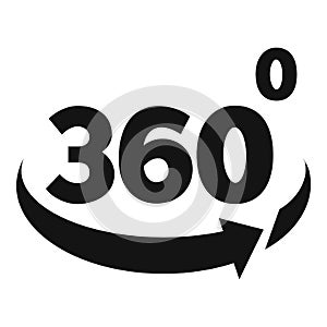 Optical 360 degrees illusion icon, simple style