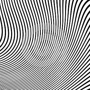 Optical art abstract background wave design black and white.