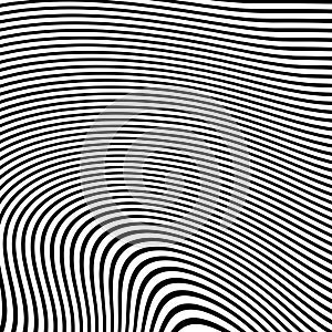 Optical art abstract background wave design black and white.