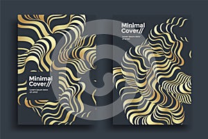 Optical art abstract wave cover design template