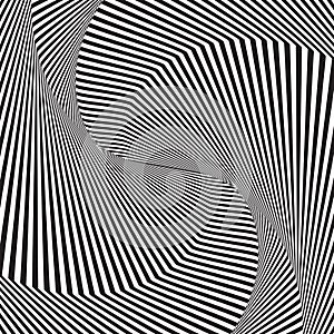 Optical art background or optical illusion Modern geometric vector pattern.