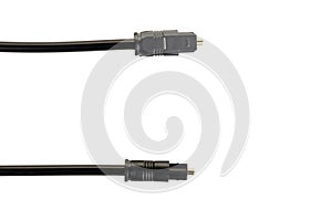 Optical audio cable with a round connector