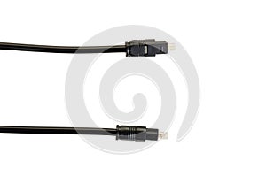 Optical audio cable with a round connector