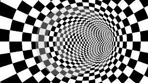 Optical black and white tunnel illusion