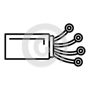 Optical cable connecting to network server icon