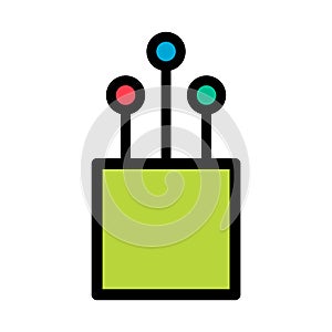 Optical cable icon, technology information wire web network, digital internet vector illustration