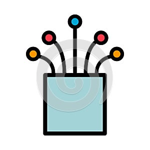 Optical cable icon, technology information wire web network, digital internet vector illustration