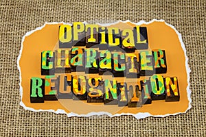 Optical character recognition ocr identification printed characters