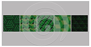 Optical 3D Cube Patterns Modern Business and Packaging Seamless Pattern All in one Bundle photo