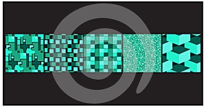 Optical 3D Cube Patterns Modern Business and Packaging Seamless Pattern All in one Bundle