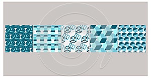 Optical 3D Cube Patterns Modern Business and Packaging Seamless Pattern All in one Bundle