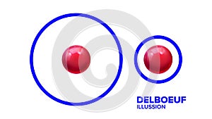 Optical Delboeuf Illusion Balls In Round Vector