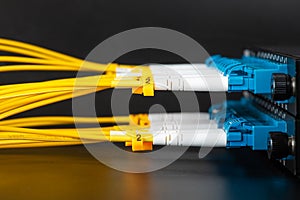 Optical distribution panel with optic patch cord cables