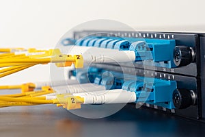 Optical distribution panel with optic patch cord cables