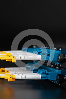 Optical distribution panel with optic patch cord cables