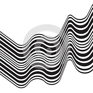Optical effect mobius wave stripe design movement
