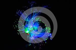 Optical fiber on black