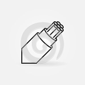 Optical fiber breakout cable vector outline icon