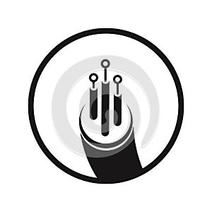 Optical Fiber cable icon for communication technology and connecting concept Vector Illustration.Network conceptual.