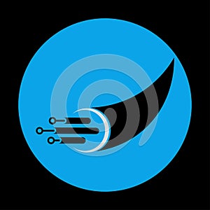 Optical Fiber cable icon for communication technology and connecting concept Vector Illustration.Network conceptual. Future Tech.